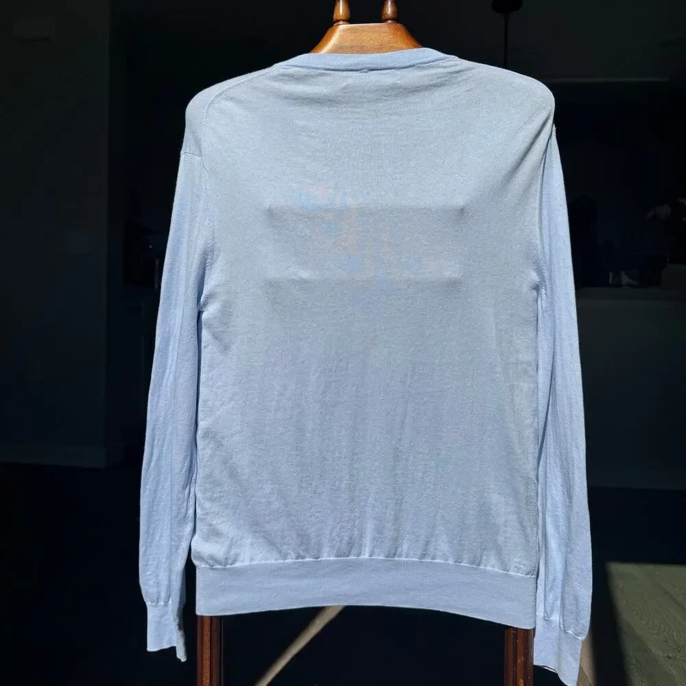 The Men’s Store Bloomingdale’s Men’s L Cotton Cashmere V-Neck Sweater Blue